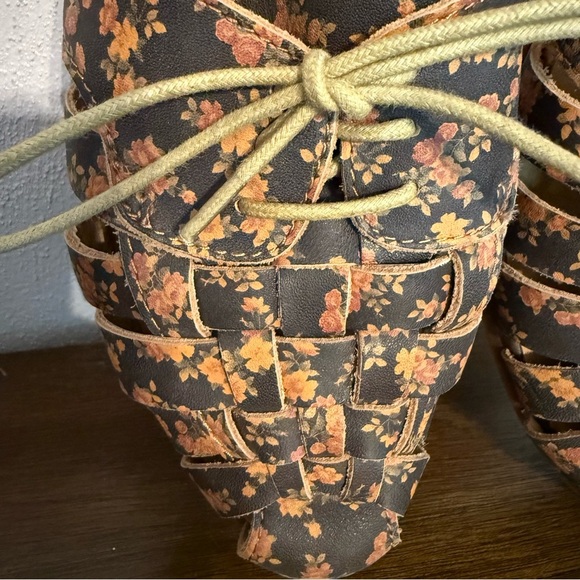 Latigo Floral Jingle Brown Lace-Up Leather Women's Shoes Size 8 - Picture 3 of 16